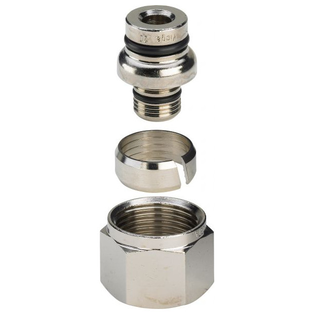 VIEGA Klemmringverschraubung 1019.1 20mm Rotguss Sanfix Fosta vernickelte Überwurfmutter 495435