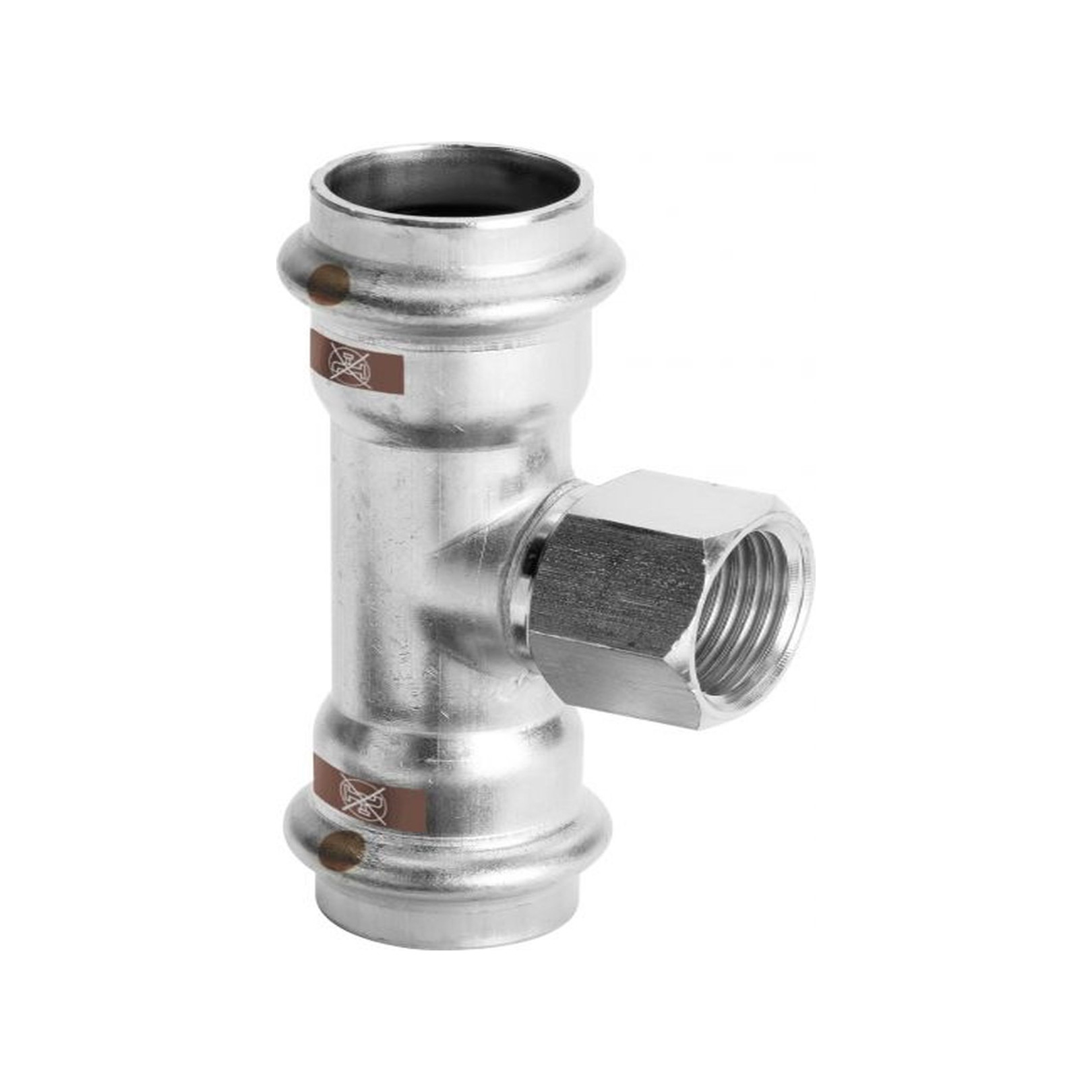 Viega T-Stück Temponox 809089 35 x Rp 1/2 x 35 mm Stahl nicht rostend SC-Contur EPDM