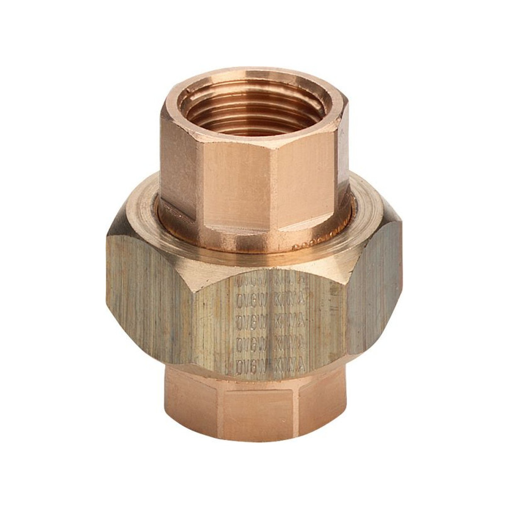 VIEGA Gewindefitting Rotguss Verschraubung Typ 3330 DN25 1 Zoll IG flachdichtend DVGW 271046