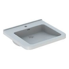 Geberit Waschtisch Renova Comfort Square 60x55cm barrierefrei Hahnloch mittig Ueberlauf weiss 128660000