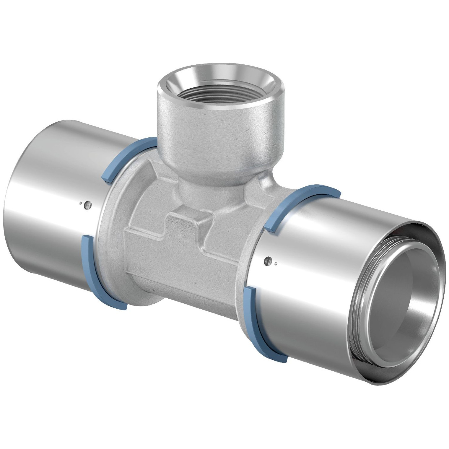 Uponor Pressfitting T-Stück S-Press Innengewinde PPSU Rp1ZollFT-50 Presshülse 1046929